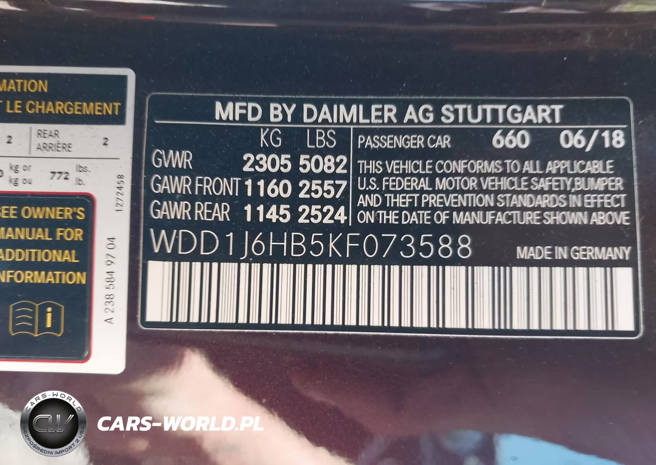 2019 Mercedes-Benz E 450 VIN:WDD1J6HB5KF073588 - 9