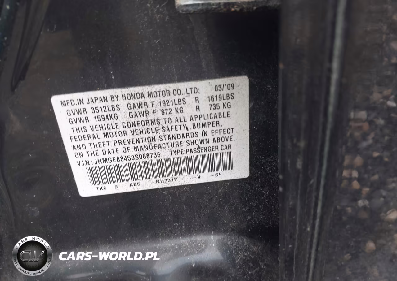2009 Honda Fit Sport VIN:JHMGE88459S068736 - 9