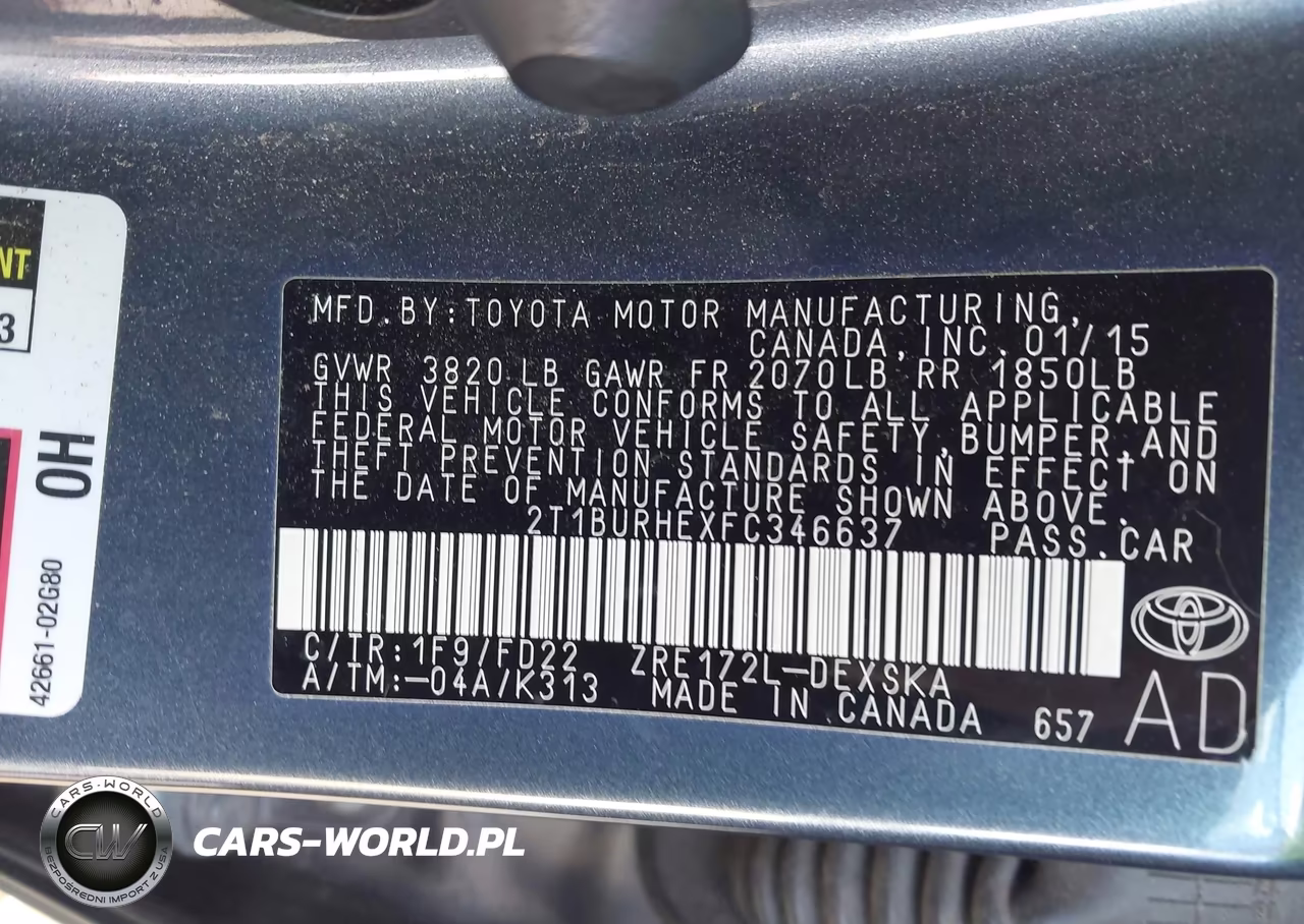 2015 Toyota Corolla L-Le-Le Pls-Prm-S-S Pls VIN:2T1BURHEXFC346637 - 9