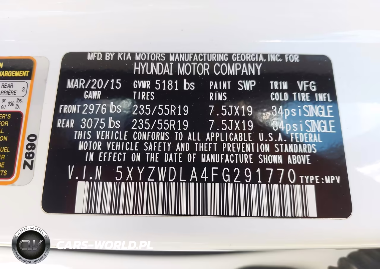 2015 Hyundai Santa Fe Sport 2.0L Turbo VIN:5XYZWDLA4FG291770 - 9
