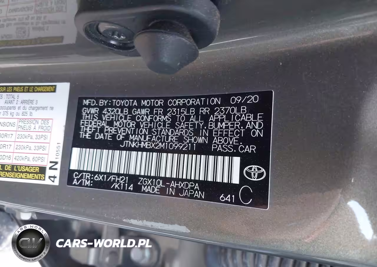 2021 Toyota C-Hr Le VIN:JTNKHMBX2M1099211 - 9