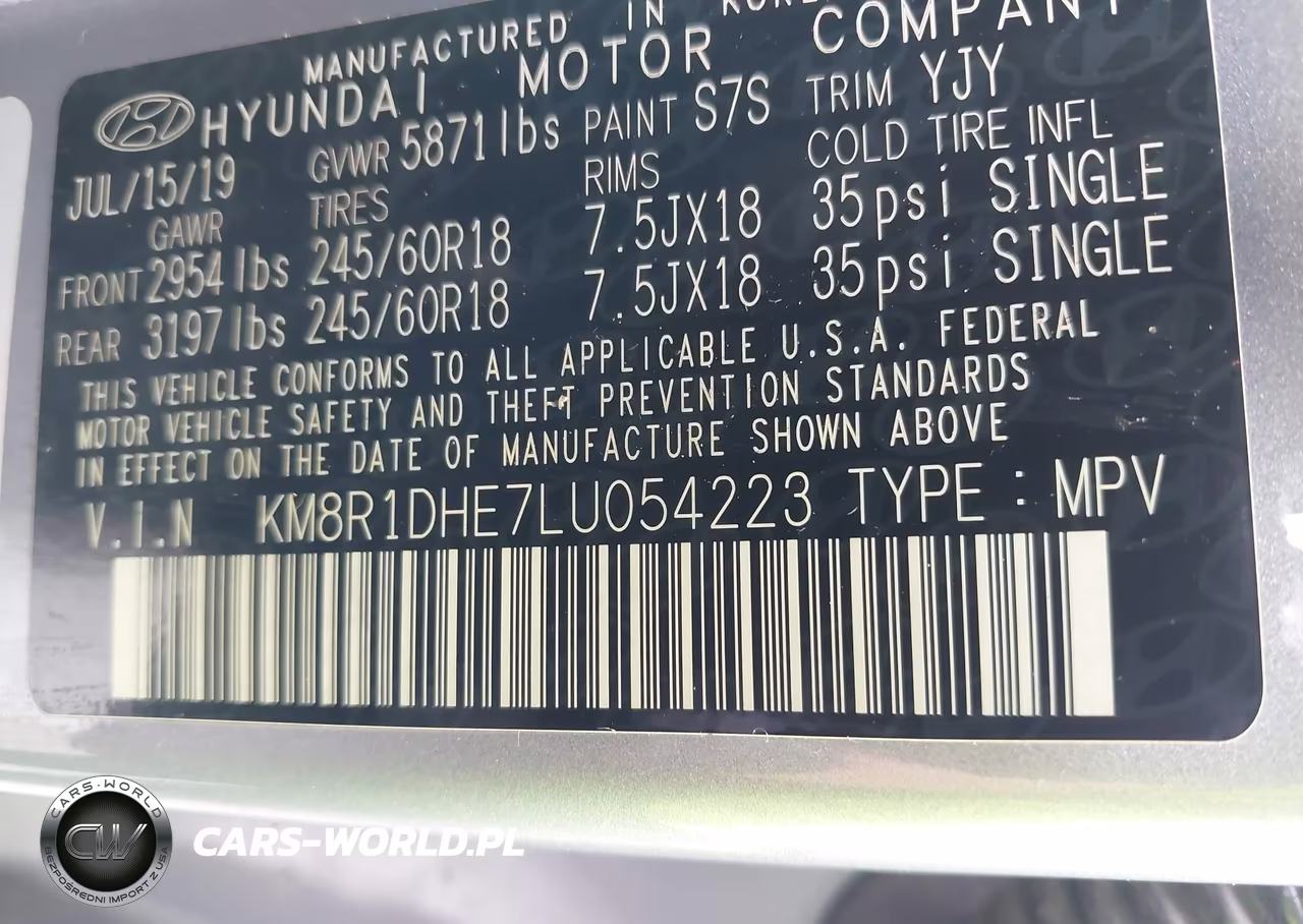 2020 Hyundai Palisade Se VIN:KM8R1DHE7LU054223 - 9