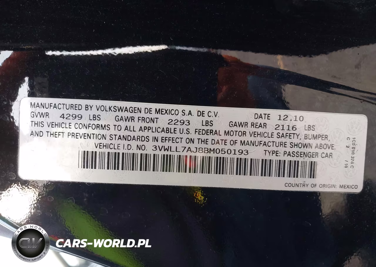 2011 Volkswagen Jetta 2.0L Tdi VIN:3VWLL7AJ8BM050193 - 9