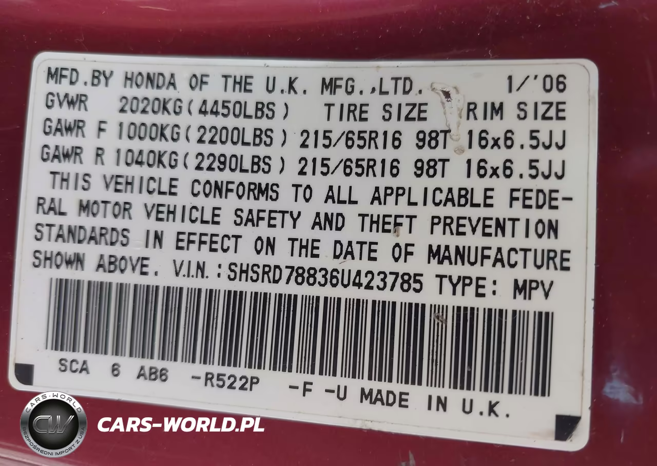 2006 Honda Cr-V Ex VIN:SHSRD78836U423785 - 9