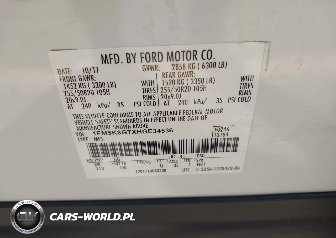 2017 Ford Explorer Sport VIN:1FM5K8GTXHGE34536 - 9