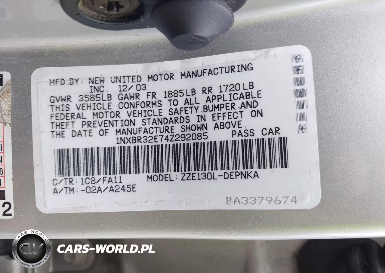 2004 Toyota Corolla Le VIN:1NXBR32E74Z292085 - 9