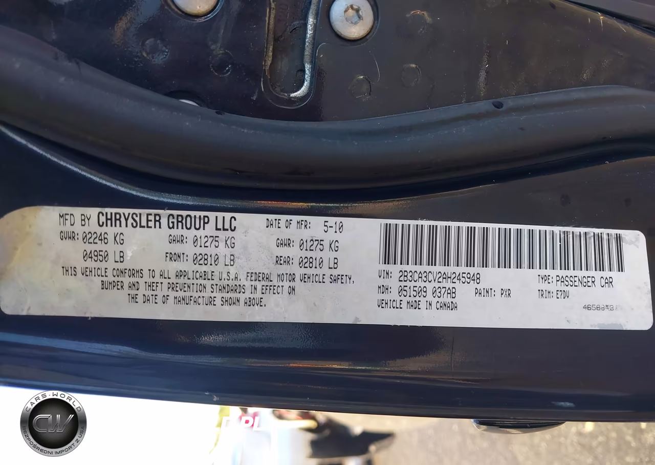 2010 Dodge Charger Sxt VIN:2B3CA3CV2AH245948 - 9