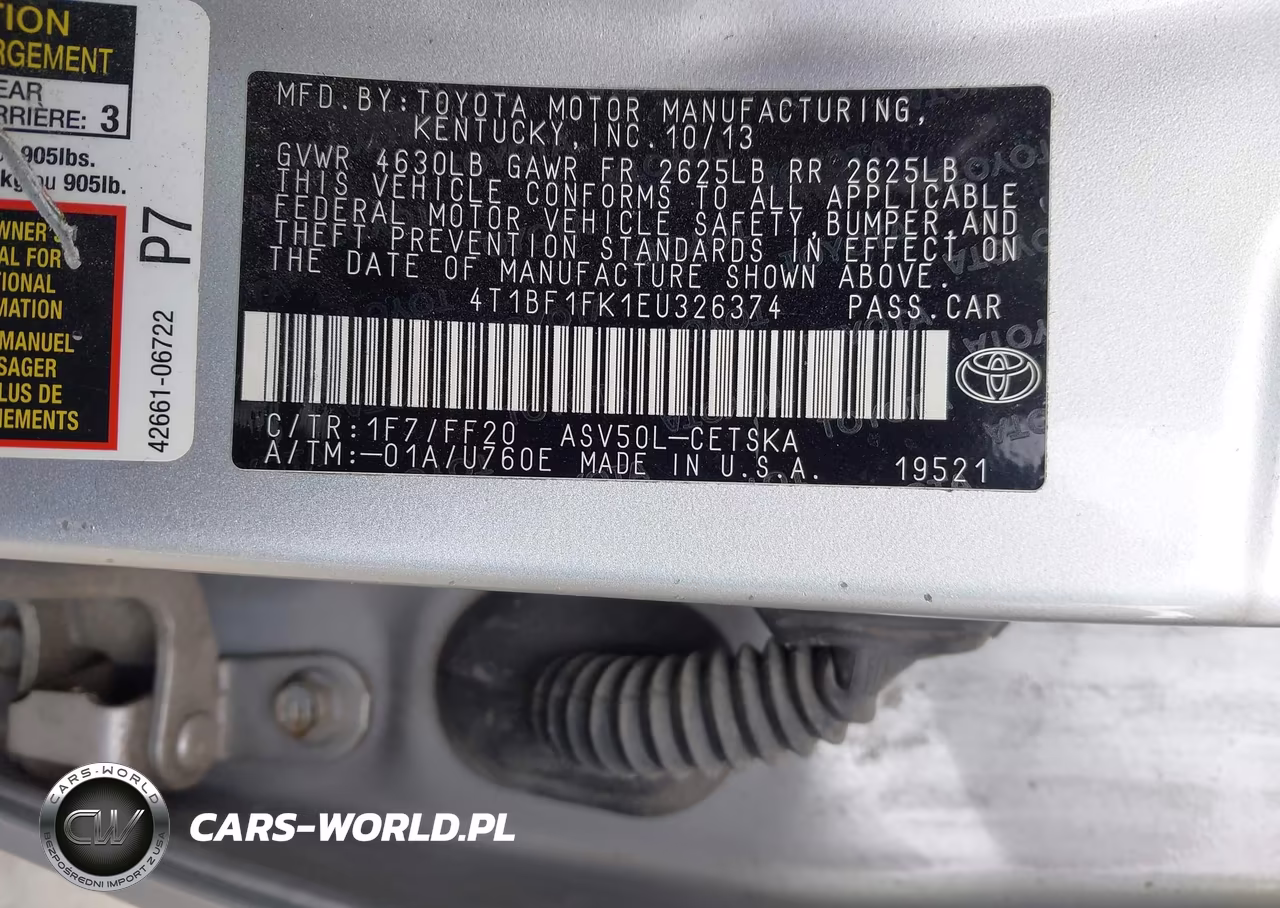 2014 Toyota Camry Se VIN:4T1BF1FK1EU326374 - 9