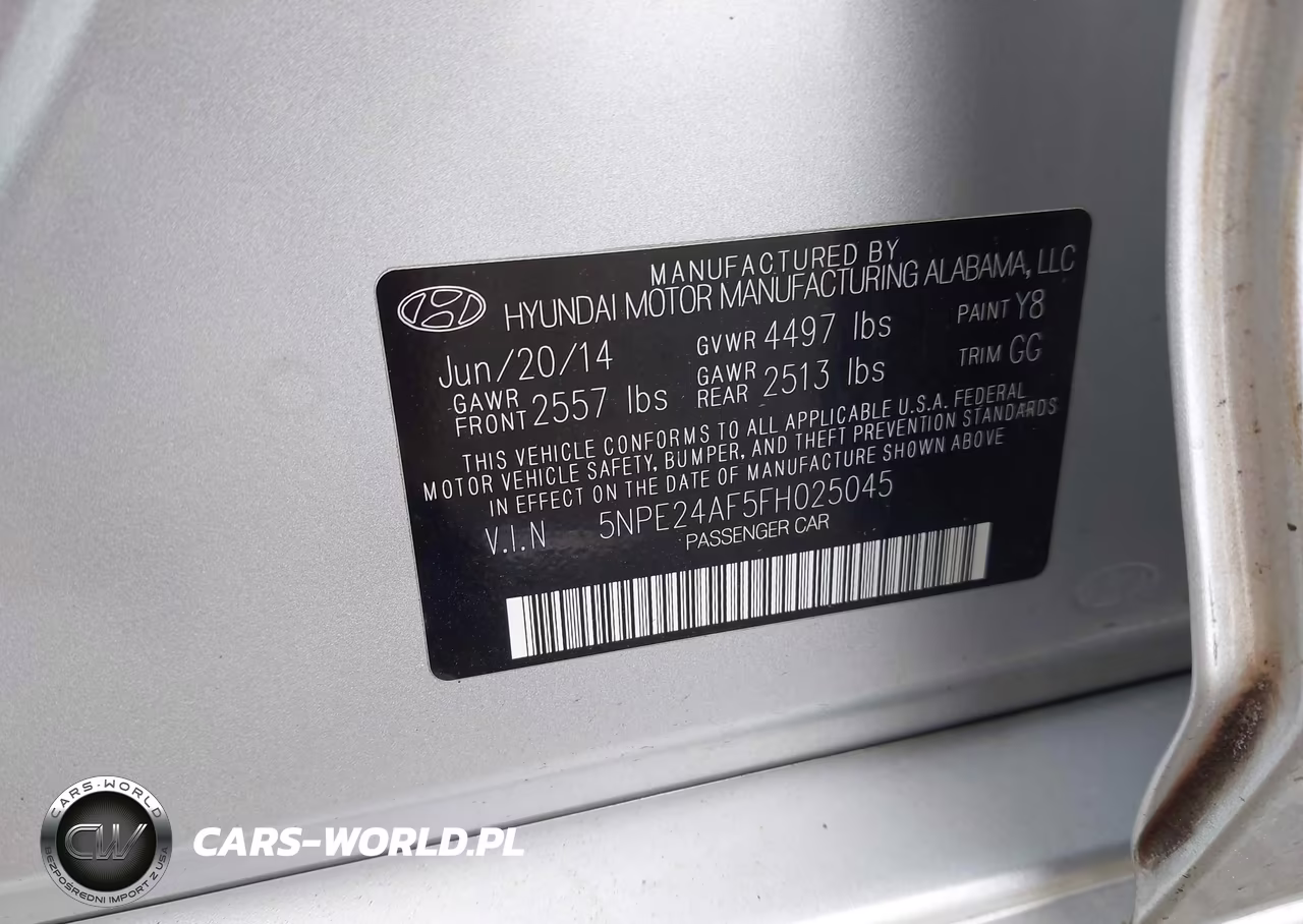 2015 Hyundai Sonata Se VIN:5NPE24AF5FH025045 - 9