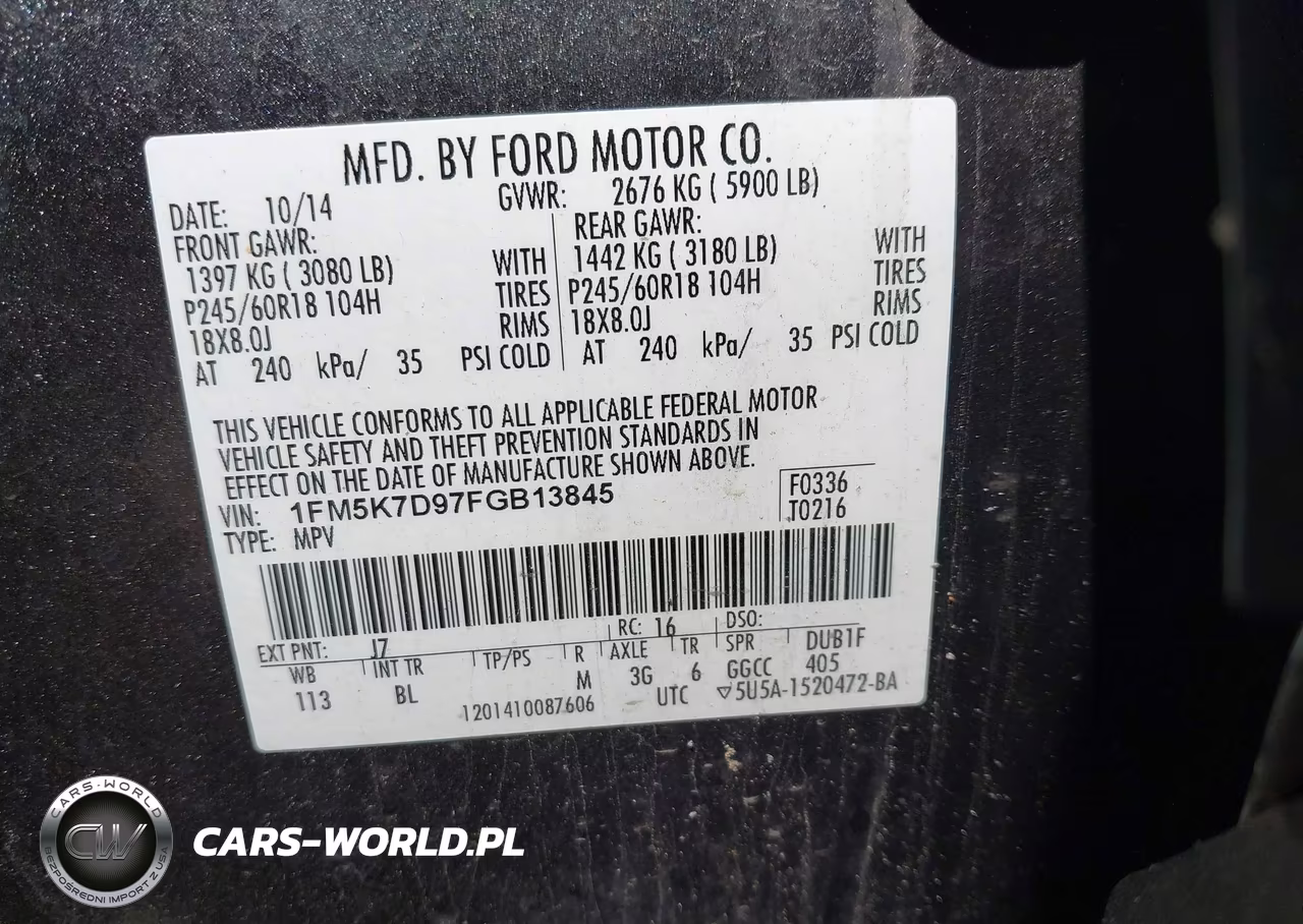 2015 Ford Explorer Xlt VIN:1FM5K7D97FGB13845 - 9