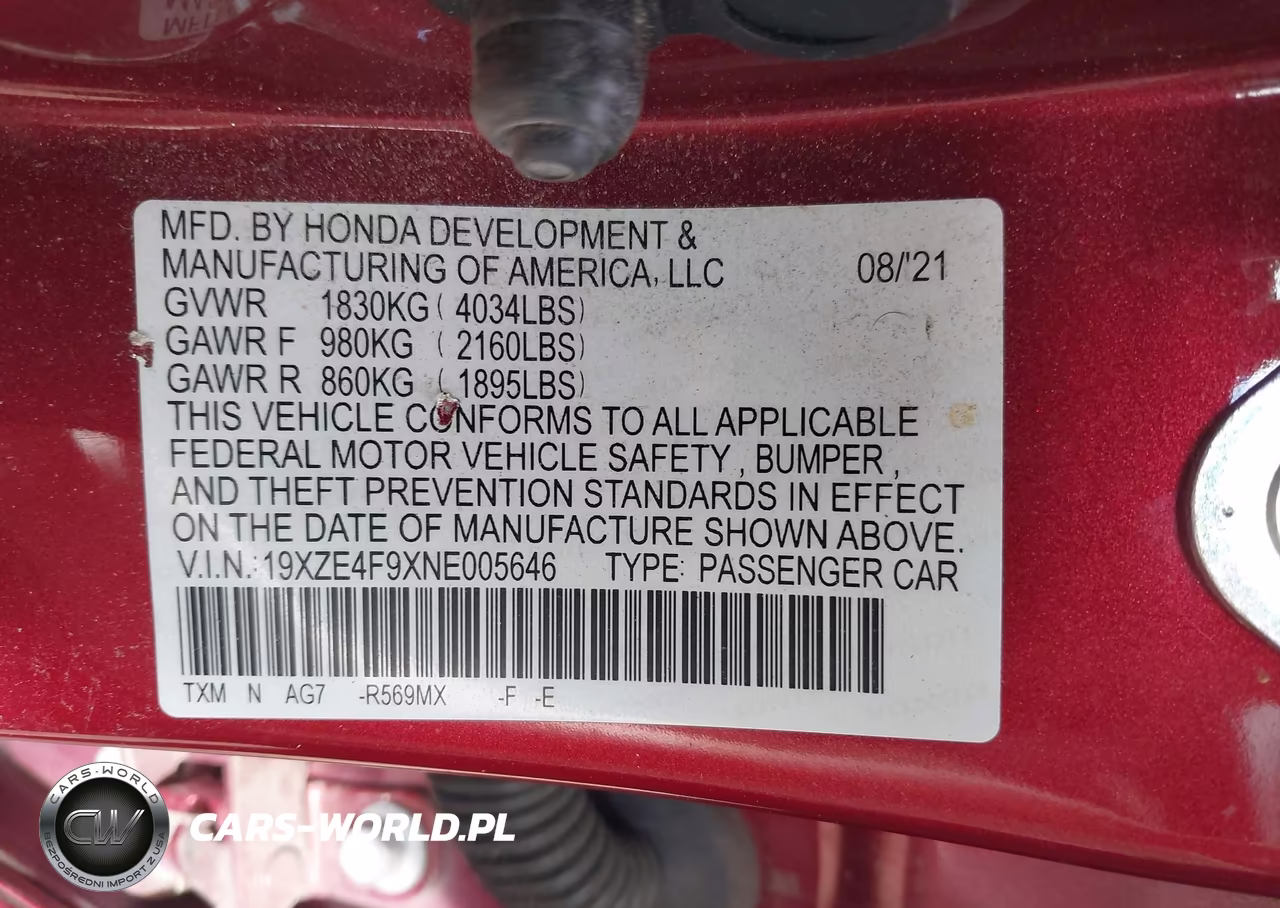 2022 Honda Insight Touring VIN:19XZE4F9XNE005646 - 9