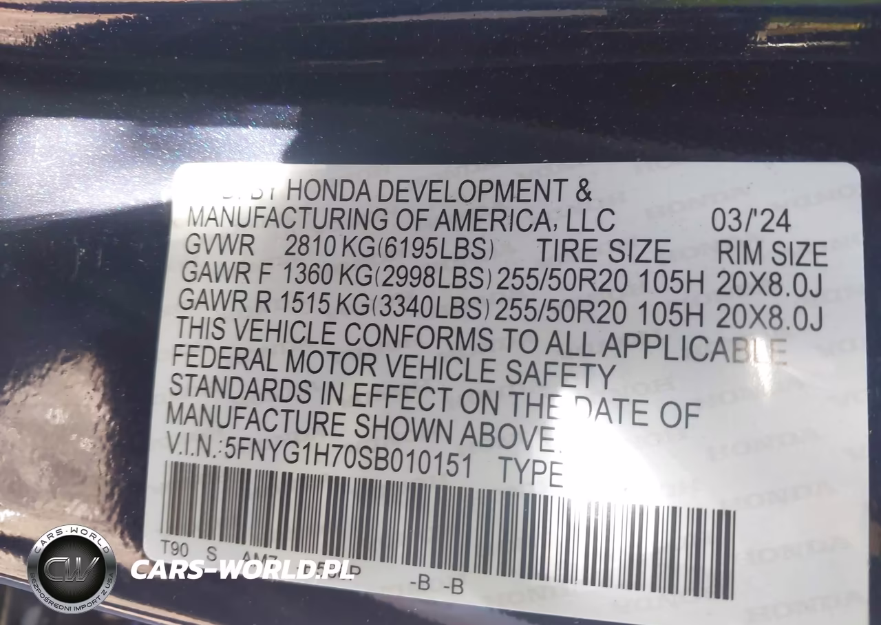 2025 Honda Pilot Touring VIN:5FNYG1H70SB010151 - 9