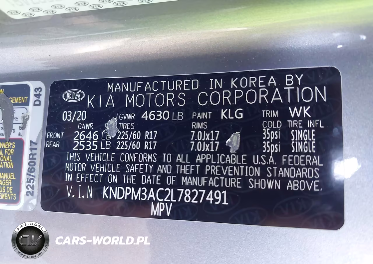 2020 Kia Sportage Lx VIN:KNDPM3AC2L7827491 - 9