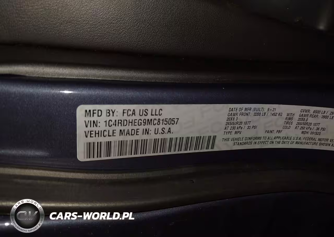 2021 Dodge Durango Citadel Rwd VIN:1C4RDHEG9MC815057 - 9