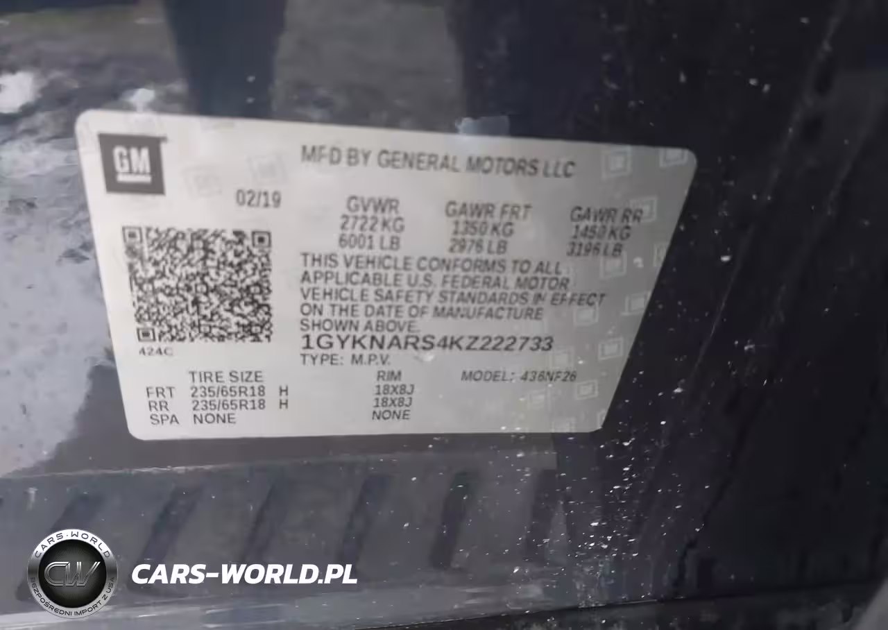 2019 Cadillac Xt5 Standard VIN:1GYKNARS4KZ222733 - 9
