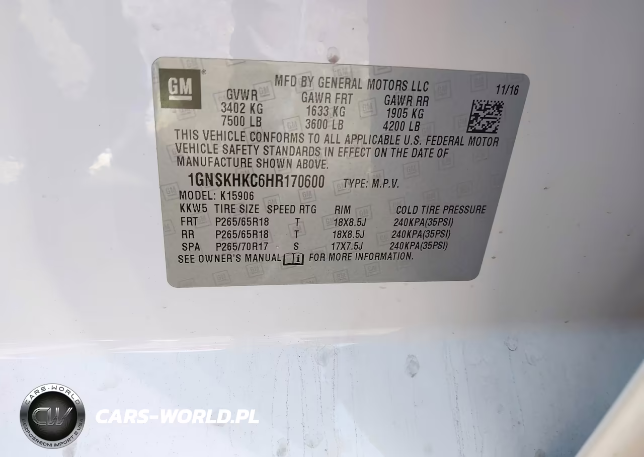 2017 Chevrolet Suburban Lt VIN:1GNSKHKC6HR170600 - 9