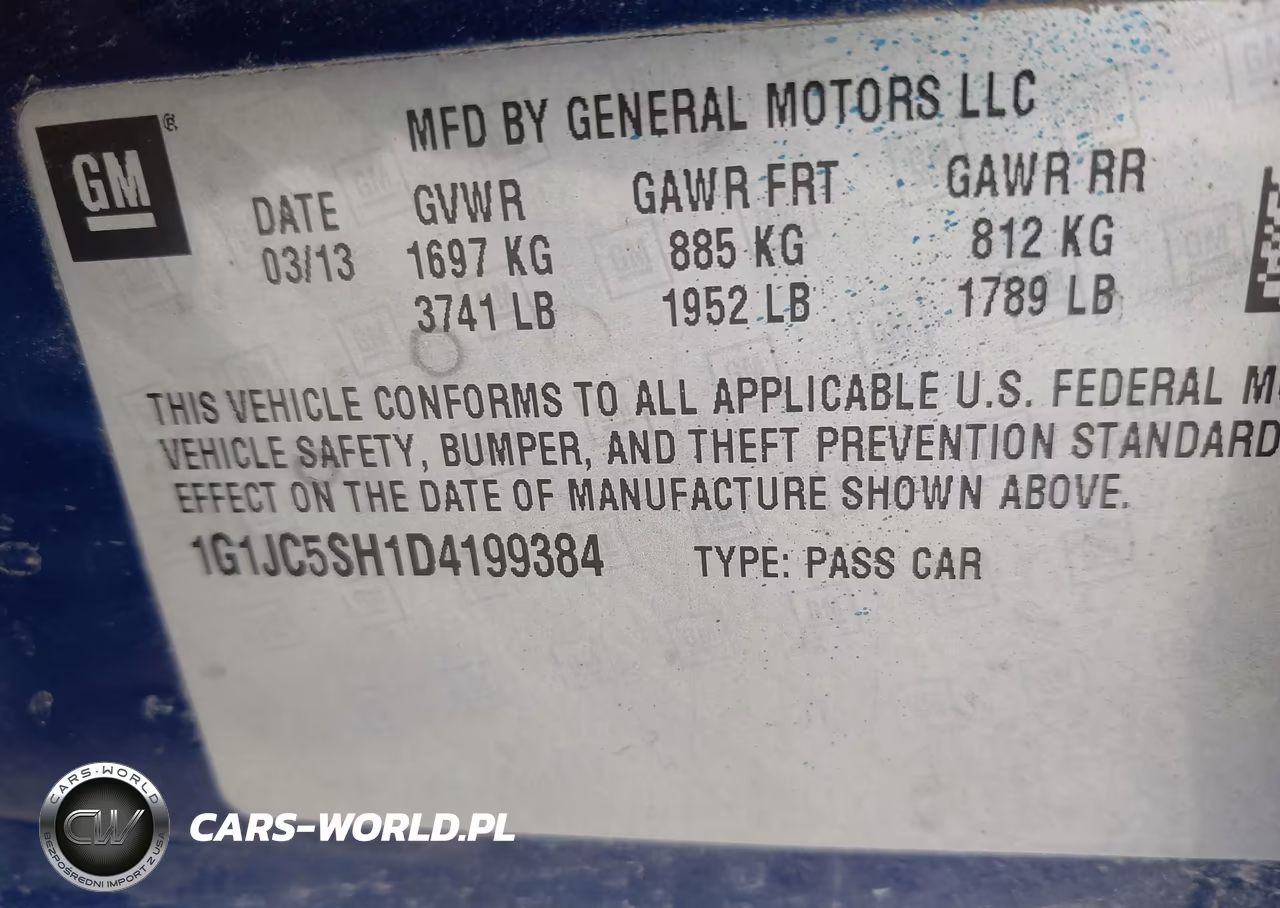 2013 Chevrolet Sonic Lt Auto VIN:1G1JC5SH1D4199384 - 9