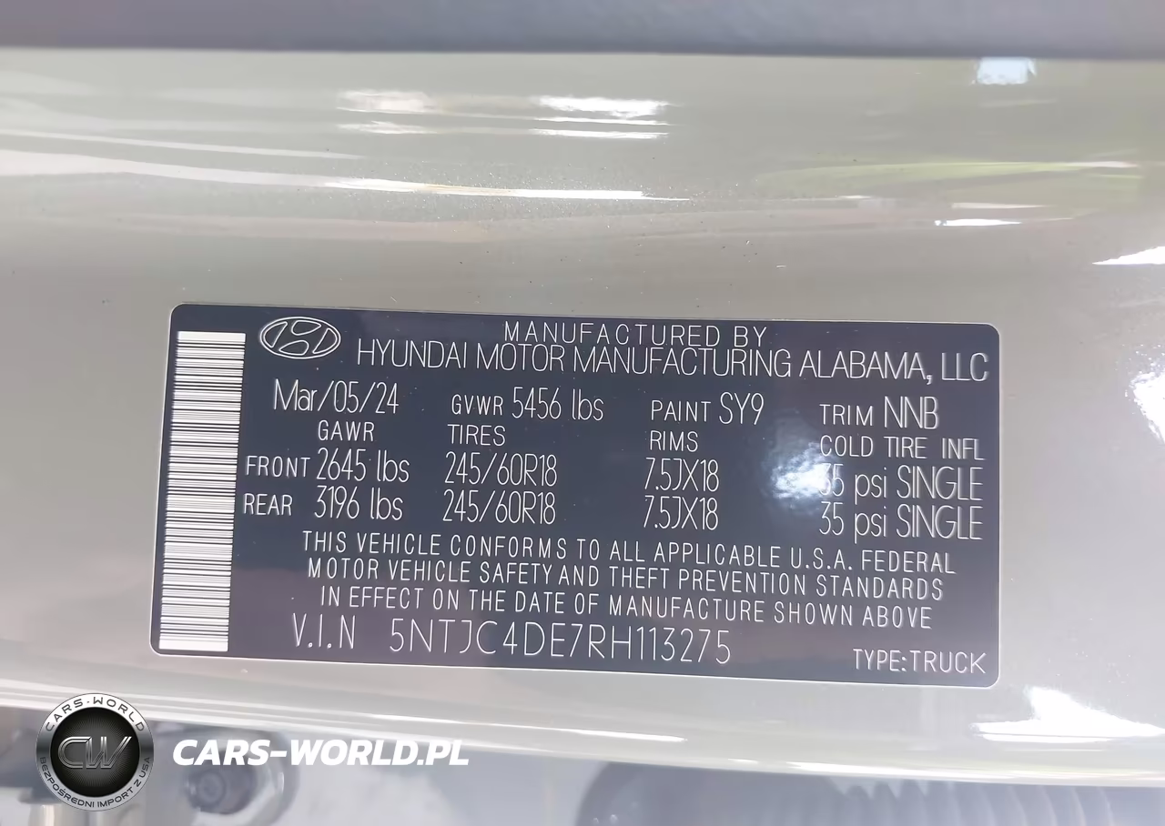 2024 Hyundai Santa Cruz Sel VIN:5NTJC4DE7RH113275 - 9