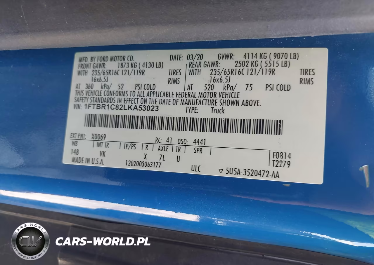 2020 Ford Transit-250 VIN:1FTBR1C82LKA53023 - 9