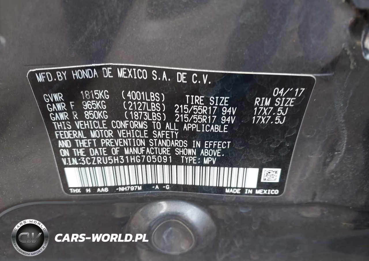 2017 Honda Hr-V Lx VIN:3CZRU5H31HG705091 - 9