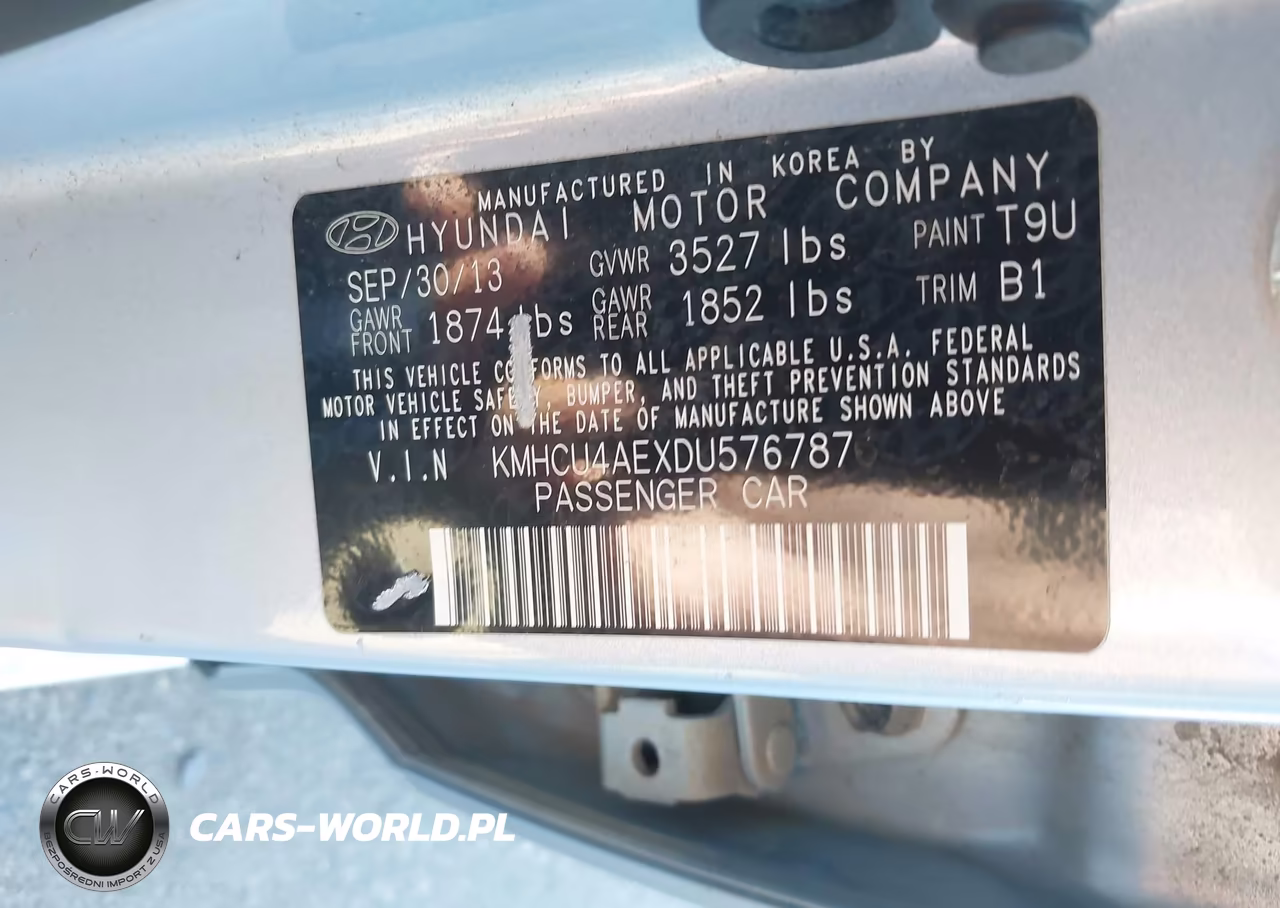2013 Hyundai Accent Gls VIN:KMHCU4AEXDU576787 - 9
