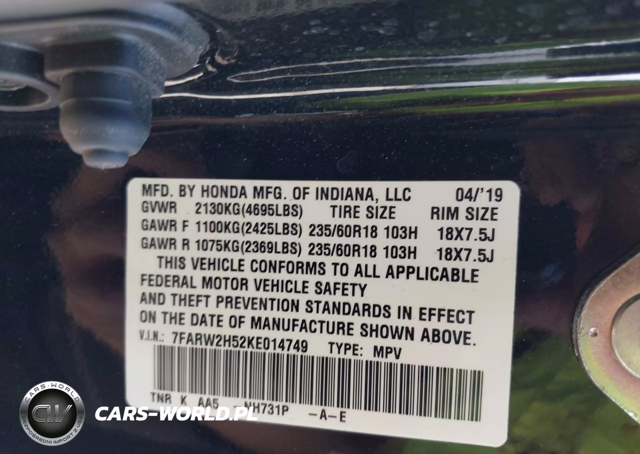 2019 Honda Cr-V Ex VIN:7FARW2H52KE014749 - 9