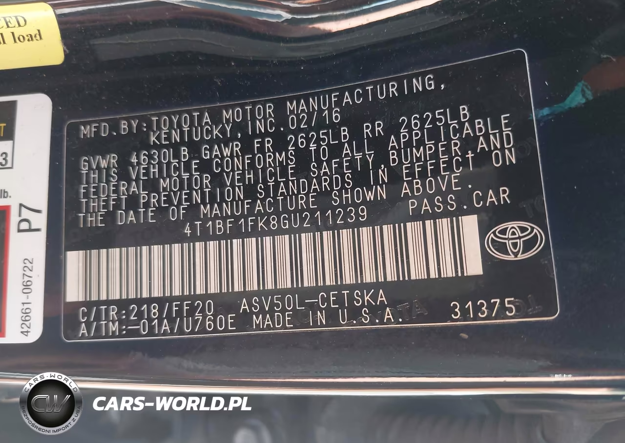 2016 Toyota Camry Se VIN:4T1BF1FK8GU211239 - 9