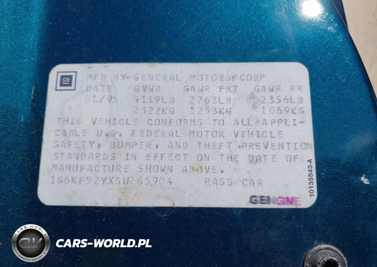 1995 Cadillac Deville Concours VIN:1G6KF52YXSU265904 - 9