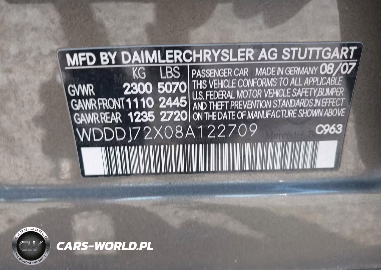 2008 Mercedes-Benz Cls 550 VIN:WDDDJ72X08A122709 - 9