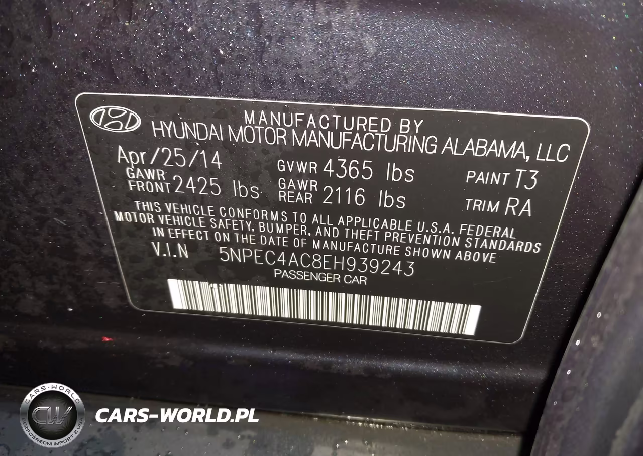 2014 Hyundai Sonata Limited VIN:5NPEC4AC8EH939243 - 9