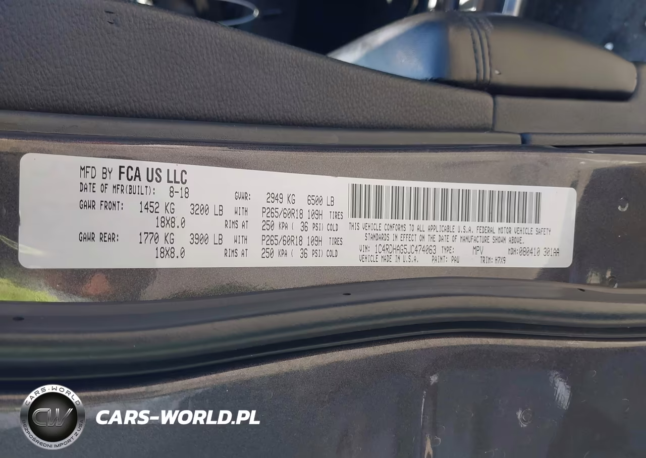2018 Dodge Durango Sxt Rwd VIN:1C4RDHAG5JC474063 - 9