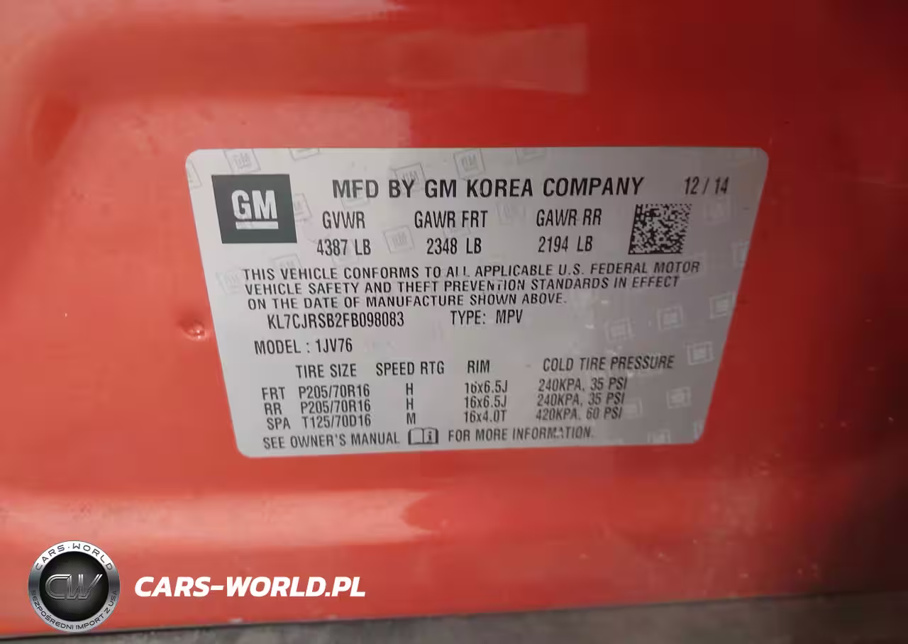 2015 Chevrolet Trax Lt VIN:KL7CJRSB2FB098083 - 9