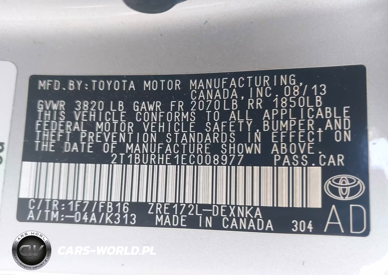 2014 Toyota Corolla Le Plus VIN:2T1BURHE1EC008977 - 9