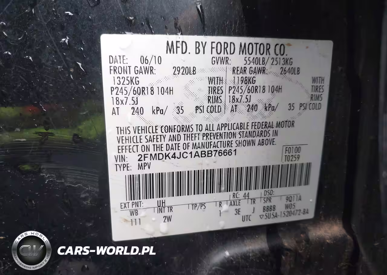 2010 Ford Edge Sel VIN:2FMDK4JC1ABB76661 - 9