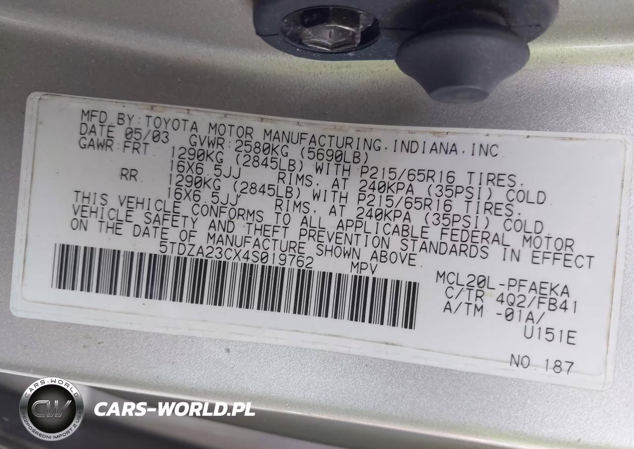 2004 Toyota Sienna Le VIN:5TDZA23CX4S019762 - 9