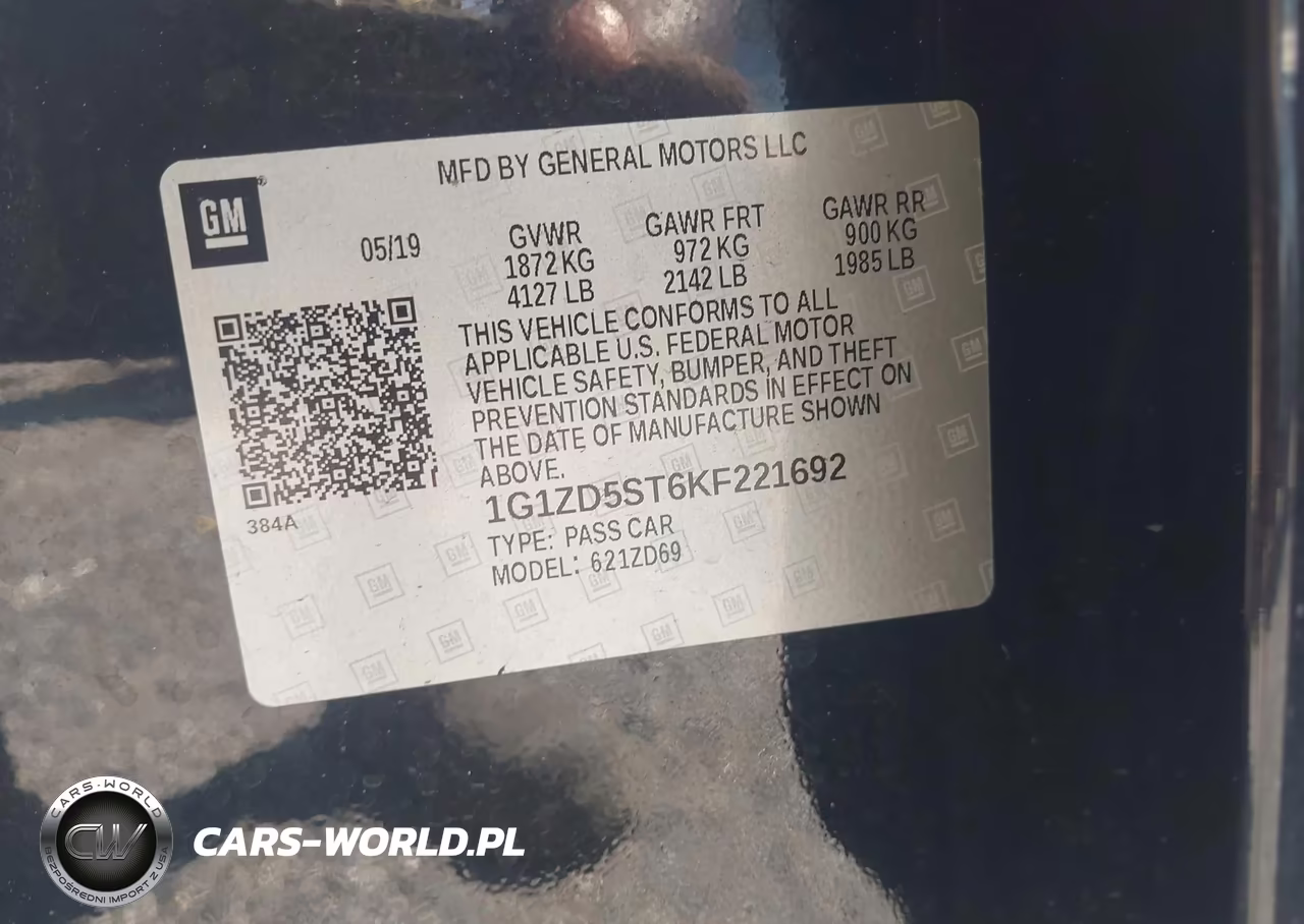2019 Chevrolet Malibu Lt VIN:1G1ZD5ST6KF221692 - 9