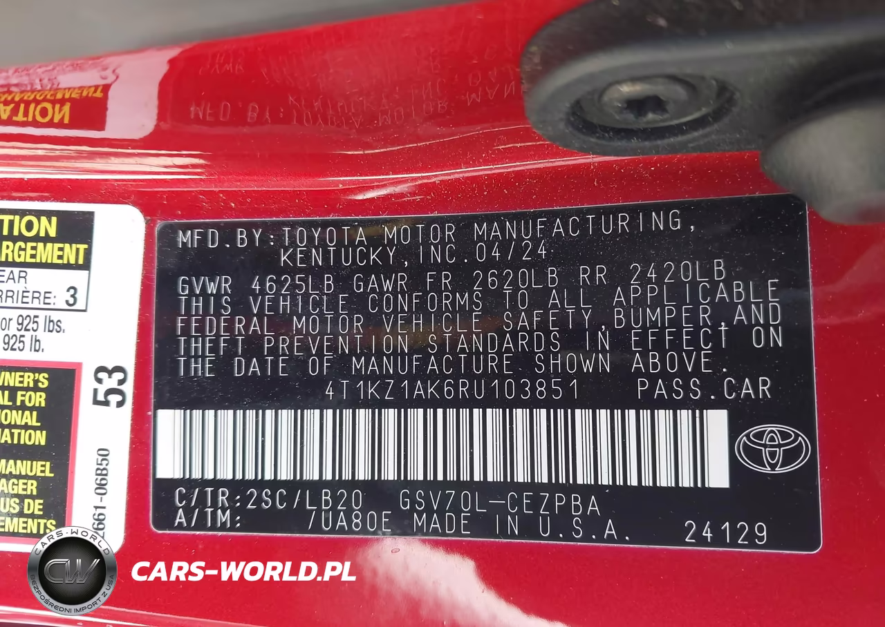 2024 Toyota Camry Xse V6 VIN:4T1KZ1AK6RU103851 - 9