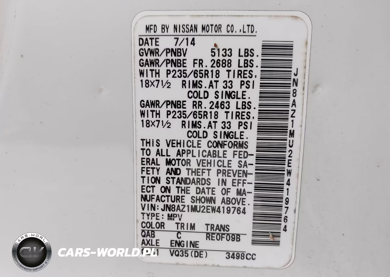 2014 Nissan Murano Sl VIN:JN8AZ1MU2EW419764 - 9