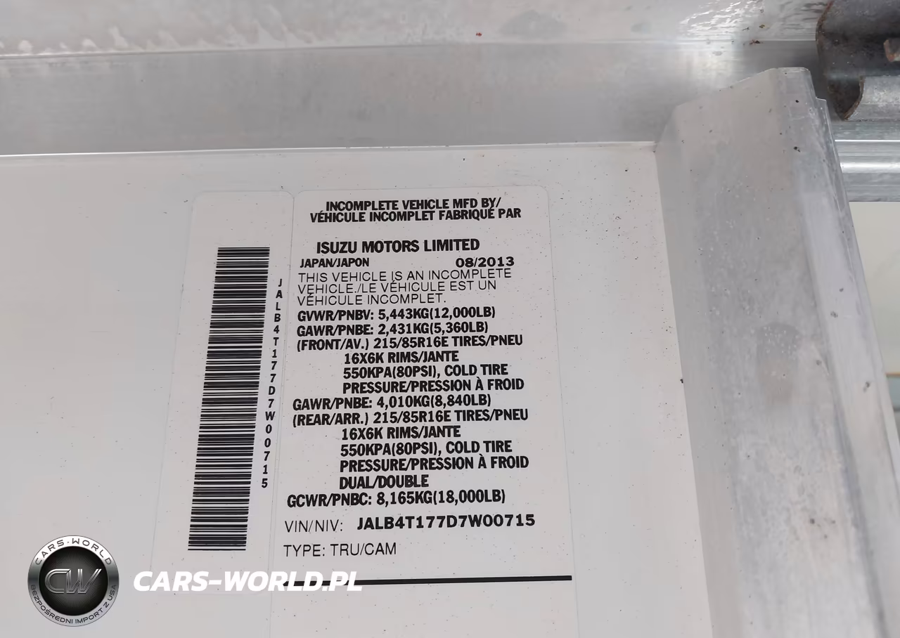 2013 Isuzu Commercial Van VIN:JALB4T177D7W00715 - 8