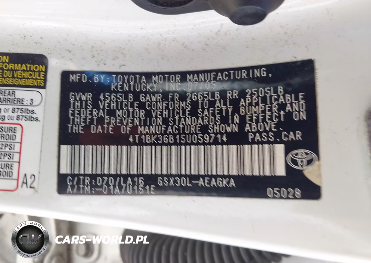 2005 Toyota Avalon Xls VIN:4T1BK36B15U059714 - 9