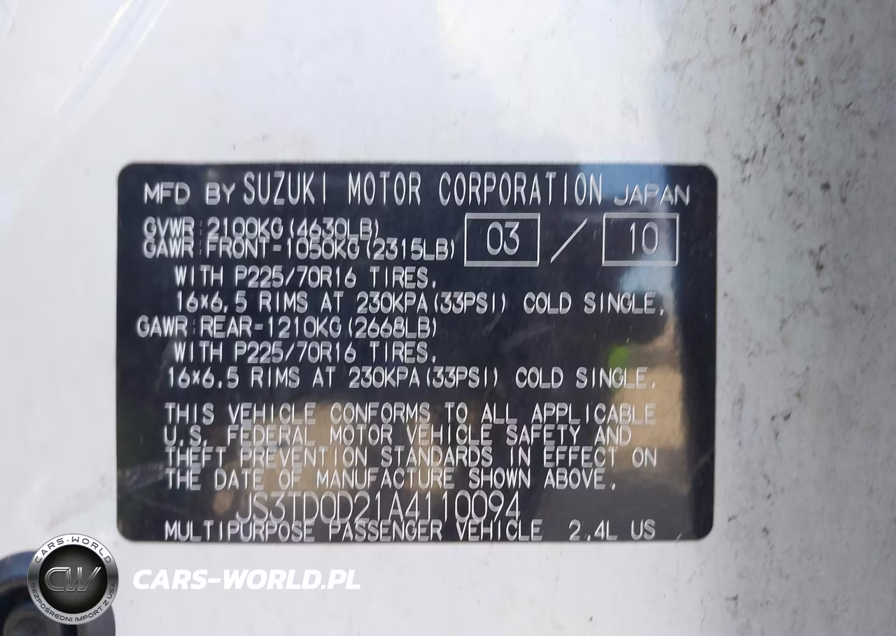 2010 Suzuki Grand Vitara Premium VIN:JS3TD0D21A4110094 - 9