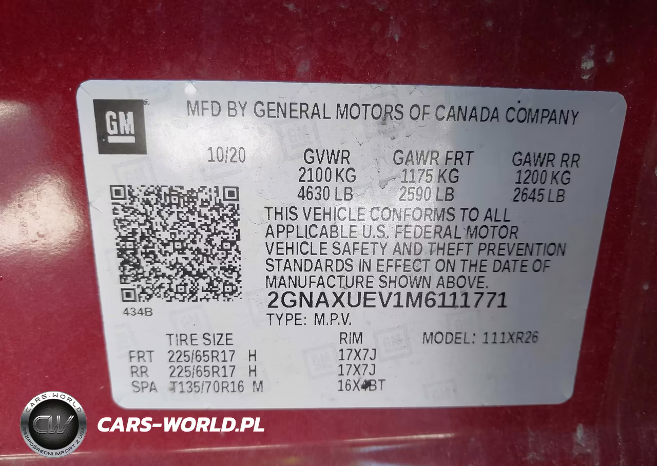 2021 Chevrolet Equinox Awd Lt VIN:2GNAXUEV1M6111771 - 9