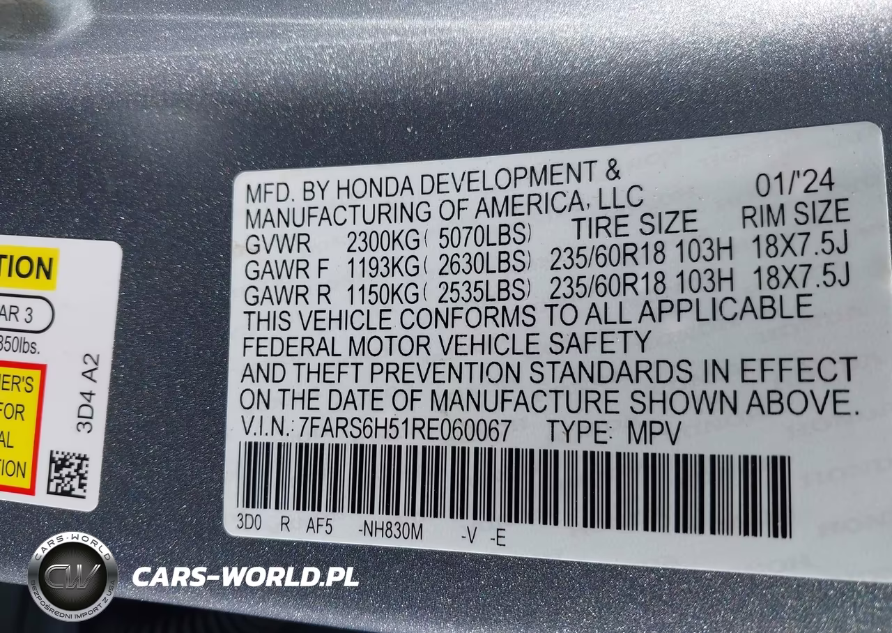 2024 Honda Cr-V Hybrid Sport VIN:7FARS6H51RE060067 - 9