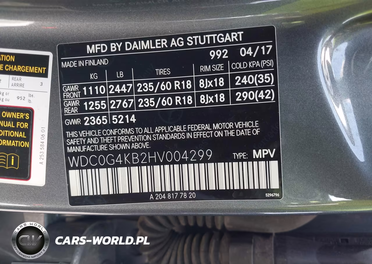 2017 Mercedes-Benz Glc 300 4Matic VIN:WDC0G4KB2HV004299 - 9