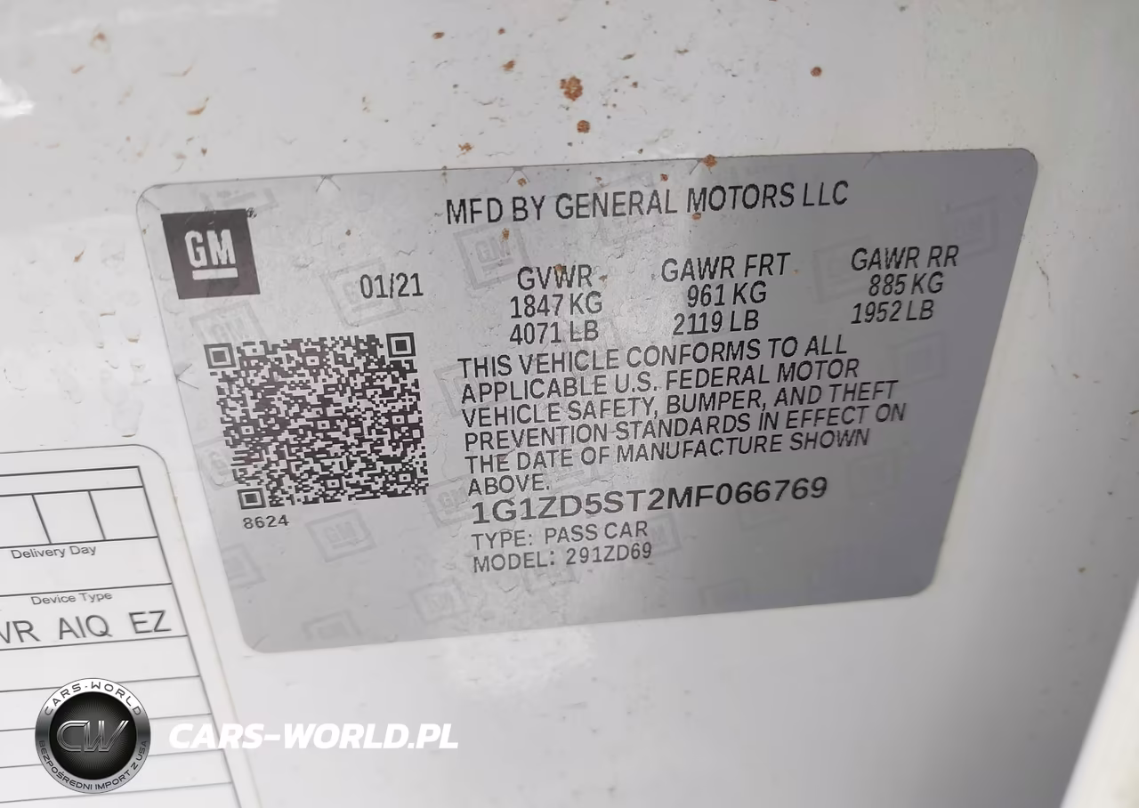 2021 Chevrolet Malibu Fwd Lt VIN:1G1ZD5ST2MF066769 - 9