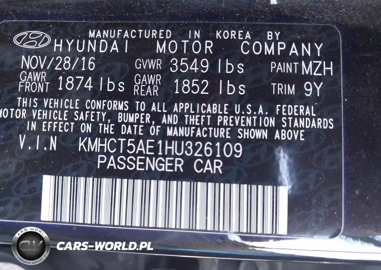 2017 Hyundai Accent Se VIN:KMHCT5AE1HU326109 - 9