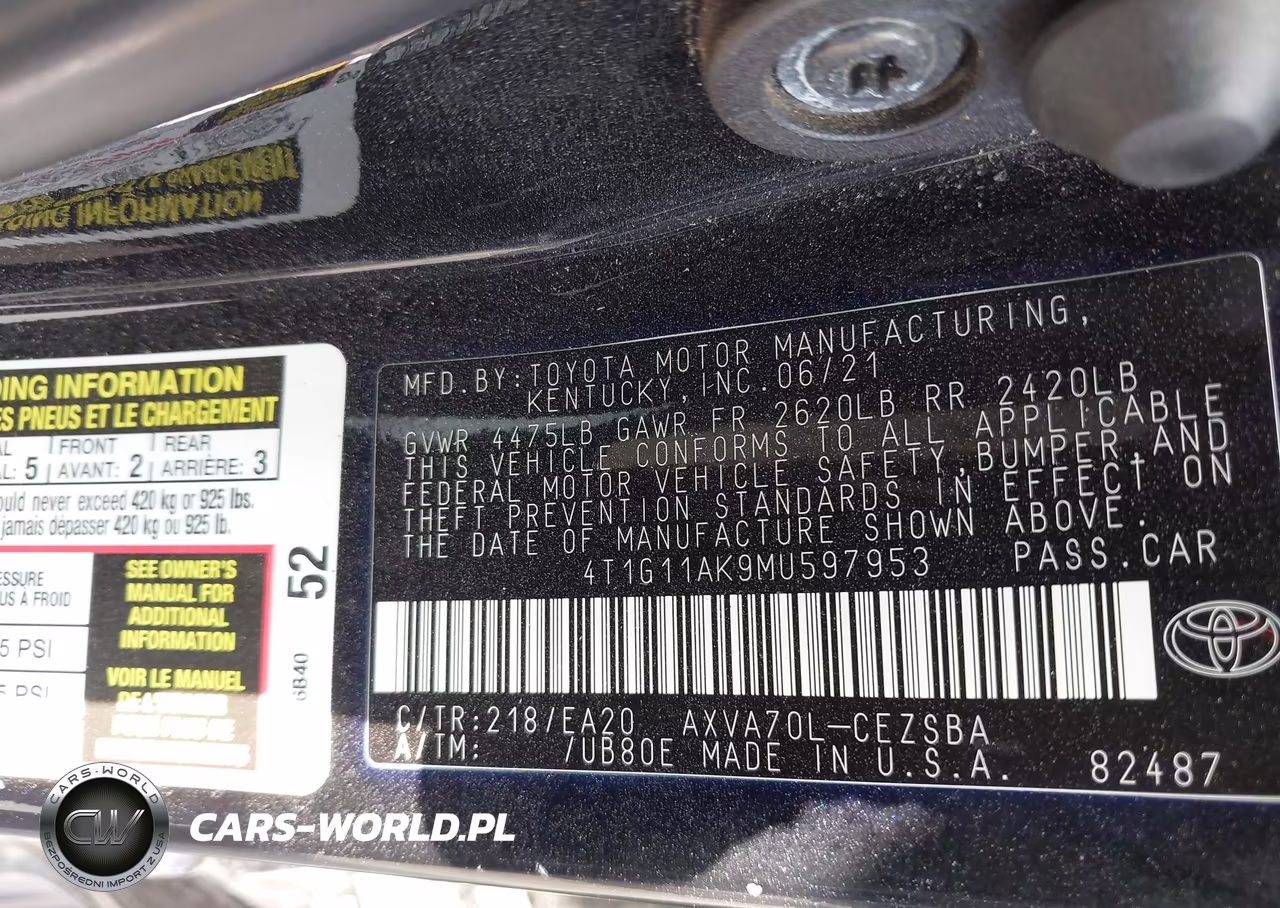 2021 Toyota Camry Se VIN:4T1G11AK9MU597953 - 9