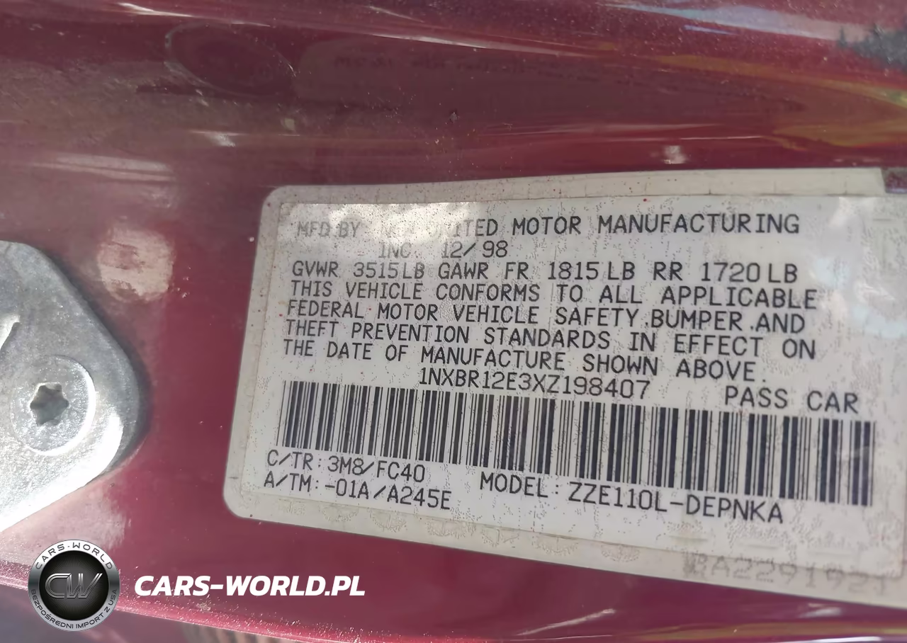 1999 Toyota Corolla Le VIN:1NXBR12E3XZ198407 - 9