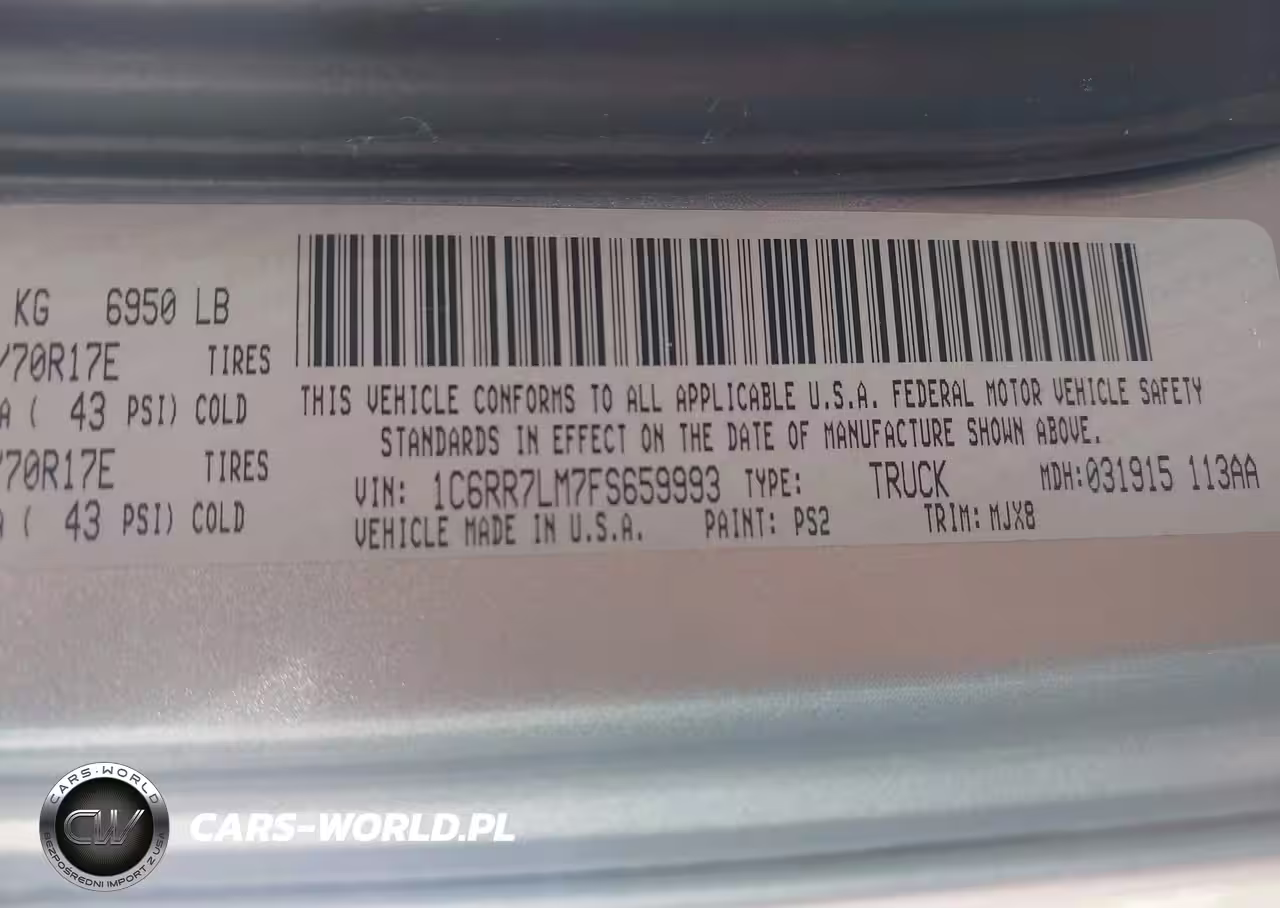 2015 Ram 1500 Outdoorsman VIN:1C6RR7LM7FS659993 - 9