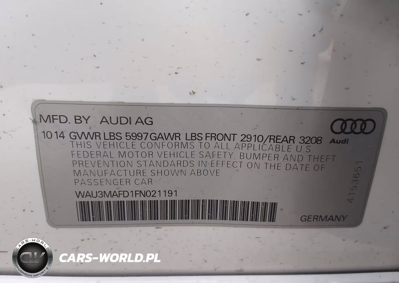 2015 Audi A8 L 3.0 Tdi VIN:WAU3MAFD1FN021191 - 9